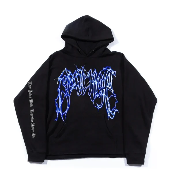 Revenge Blue Lightning Hoodie Black