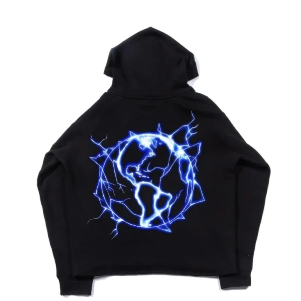 Revenge Blue Lightning Hoodie Black